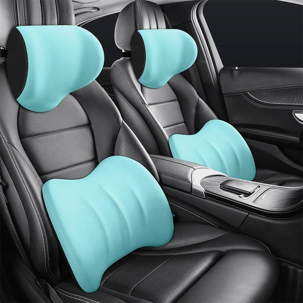 🚗Ergonomic Memory Foam Car Neck & Lumbar Support Cushion