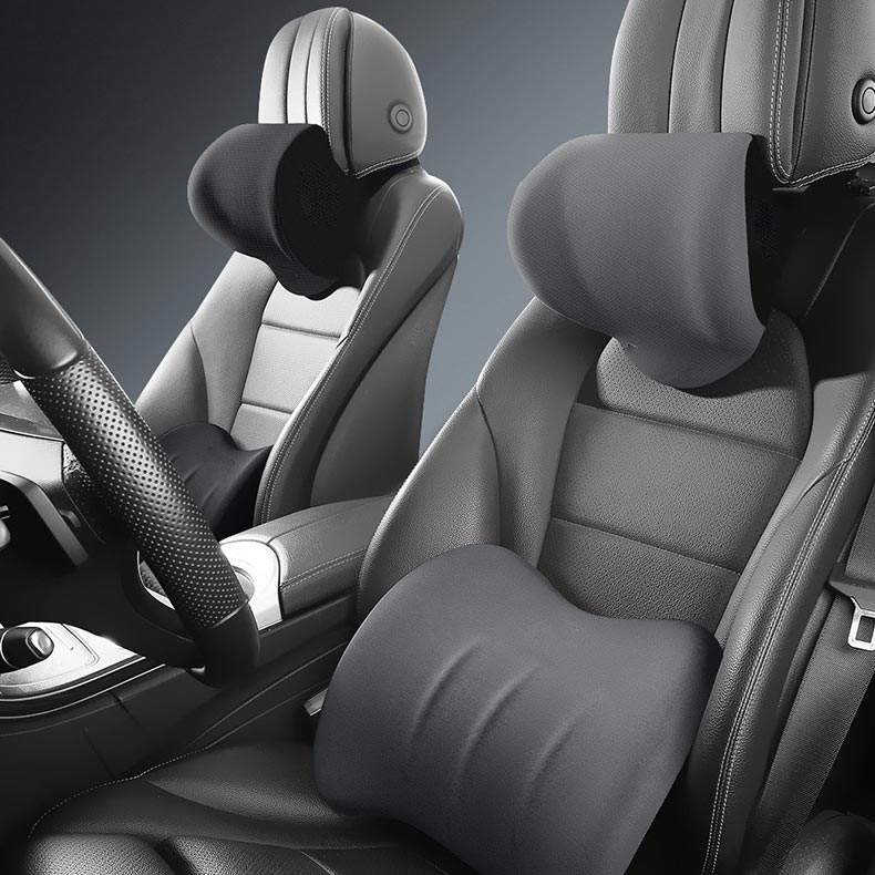 🚗Ergonomic Memory Foam Car Neck & Lumbar Support Cushion