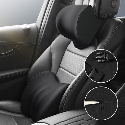 🚗Ergonomic Memory Foam Car Neck & Lumbar Support Cushion
