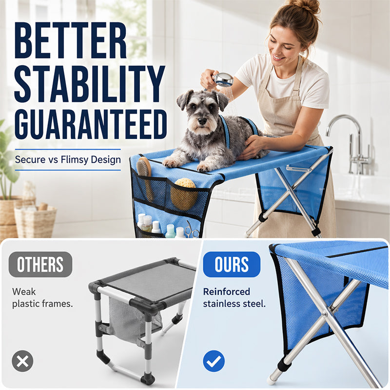 🐕🛏️ 2-in-1 Foldable Pet Grooming Bed – 50% OFF! Grooming Table + Cosy Bed in One – Portable, Easy to Clean & Perfect for Home & Travel 🔥💪✨