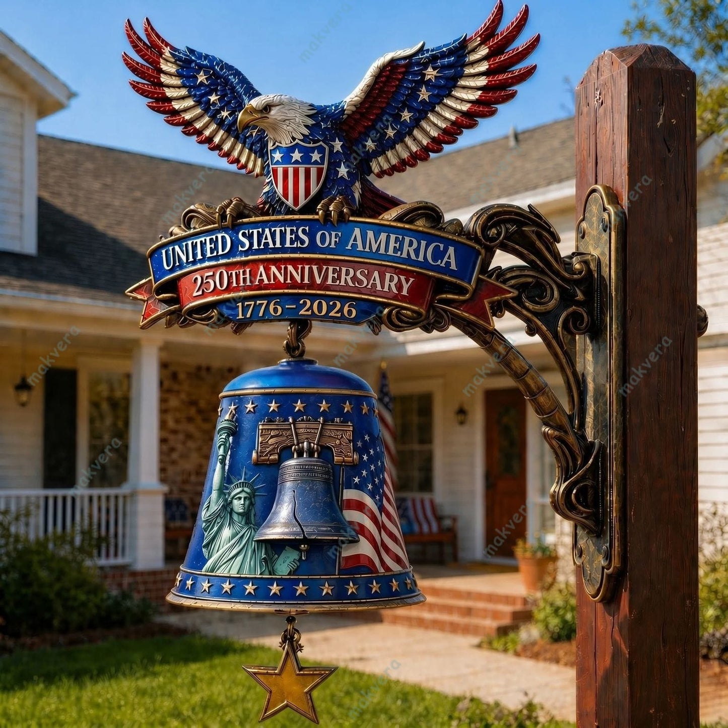 🇺🇸 America 250 Patriotic Freedom Bell Wall Decor